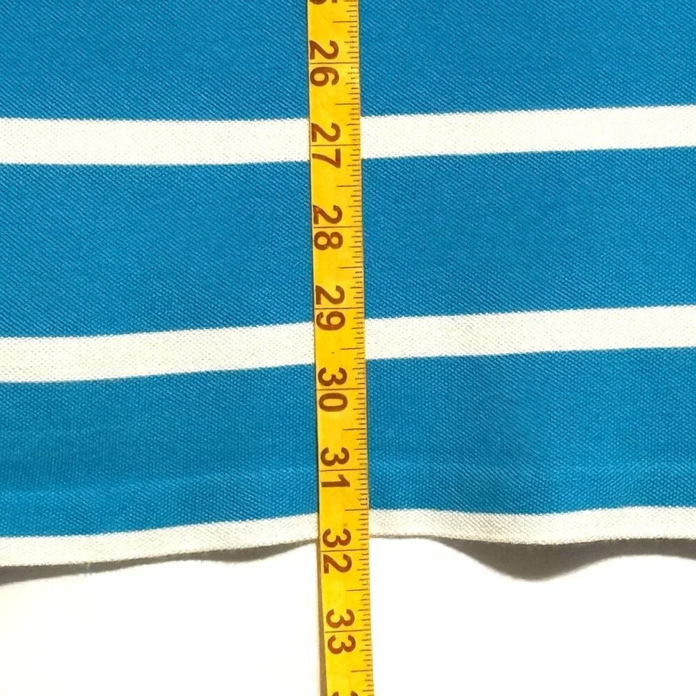 Polo Ralph Lauren Mens XL‎ Mesh Blue & White Striped Polo Shirt Excellent